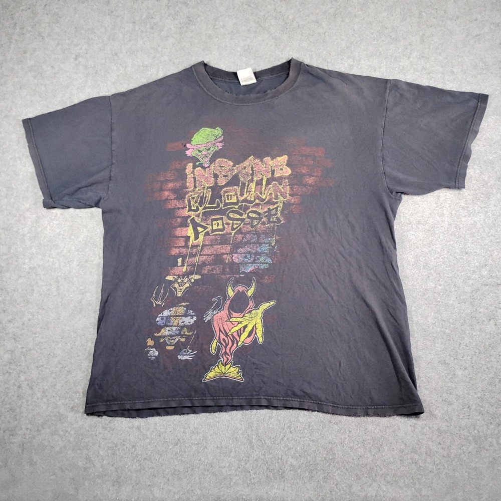 Vintage Insane Clown Posse ICP Graphic T-Shirt Black XL Anvil Y2K Distressed